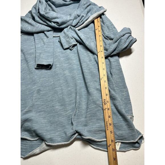 Free People Beach Heather Blue Long Sleeve Boho OCwl Neck Slouchy Top M? - Picture 5 of 6